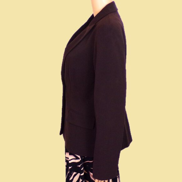 CALVIN KLEIN size 8 chocolate-brown blazer polyester/rayon/spandx dry clean only - Picture 9 of 15